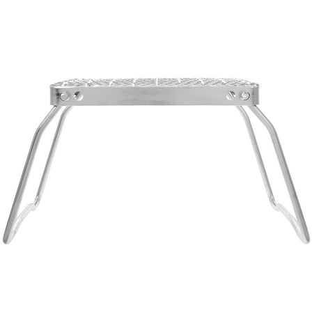 FRCOLOR  Portable Camping Grill Stands Outdoor Folding Tabletop Silver