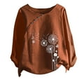 thumbnail image 4 of DPTALR Blouse Décontractée à Boutons Imprimé Floral Manches Courtes T-Shirt, 4 of 4