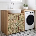thumbnail image 3 of Rustic Botanical Cabinet Curtains 35"W x 35"L,Dustproof Sink Skirt Curtain for Kitchen Bathroom,Vintage Floral Wildflower Adhesive Desk Skirt Privacy Short Curtains for Office Closet Vanity Shoe Rack, 3 of 8