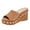 Brown, variant on FSJ Women Classic Round Open Toe Wedge Platfrom Heels Slide Sandals Studded Metal Rivets Slip On Mules Summer Casual Dress Shoes Size 8 Black
