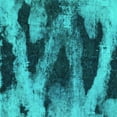 thumbnail image 1 of Ahgly Company Machine Washable Indoor Square Abstract Turquoise Blue Modern Area Rugs, 6' Square, 1 of 4