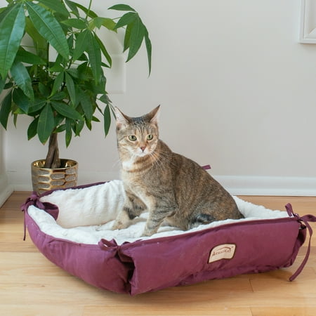 Armarkat Pet Bed 16-Inch Square Burgundy C06HJH/MB