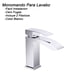 thumbnail image 3 of Monomando Lavabo De Cascada Rubinett Latón Solido 17cm Acero Inoxidable 304, 3 of 4