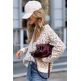 thumbnail image 3 of Khaki Leopard Drop Shoulder Chunky Knitted Cardigan Sweater for Women | [ZhiHiMeRi] | L, 3 of 12