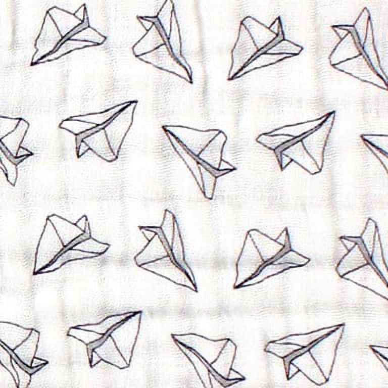 Hudson Baby Infant Boy Muslin Cotton Sleeveless Wearable Sleeping Bag, Sack, Blanket, Paper Airplane, 6-12 Months