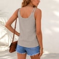 thumbnail image 4 of Women's Fashionable Casual V Neck Sleeveless Double Braided Strap Mini Solid Color Top, 4 of 8