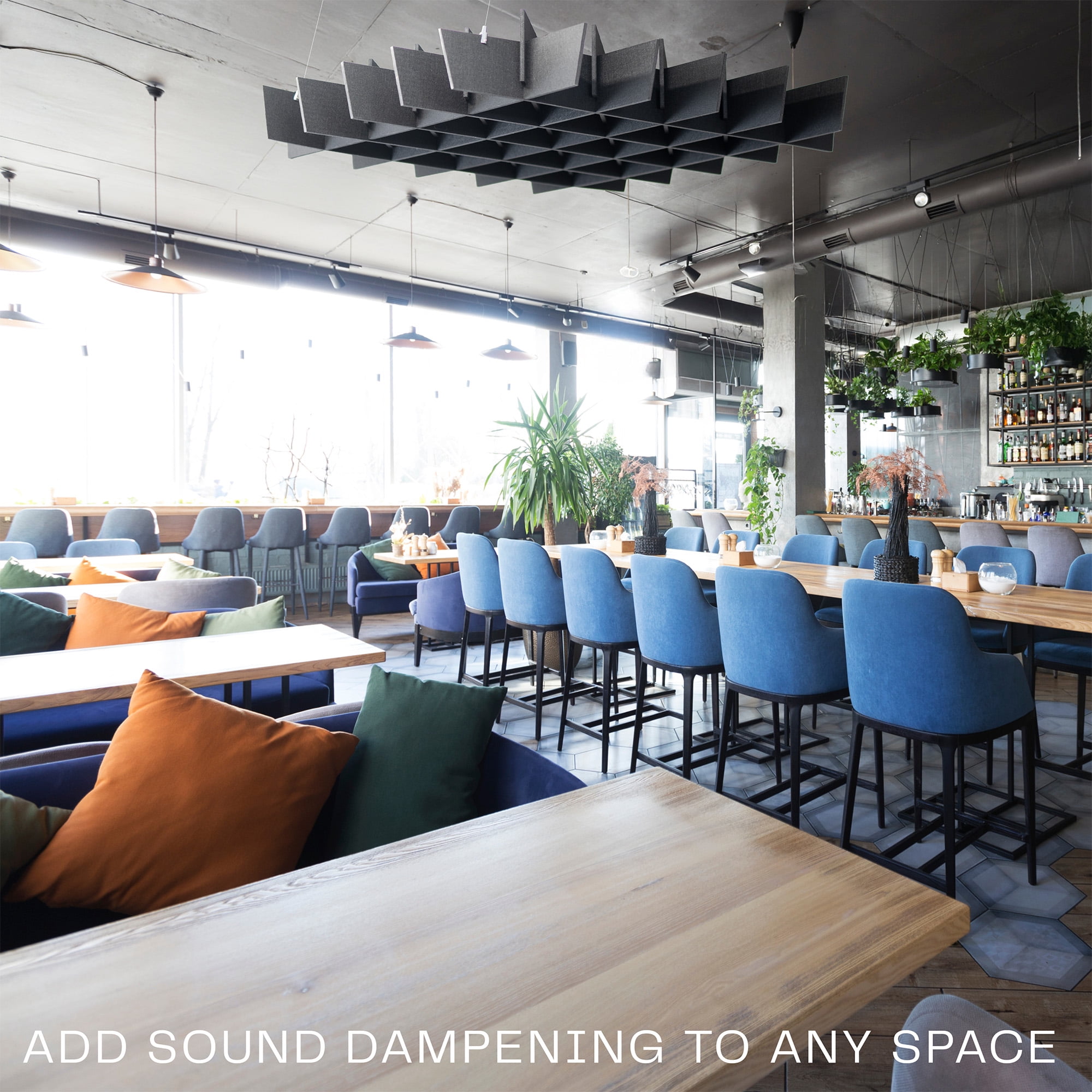 VIVO Acoustic Dual Layer Ceiling Waffle Panel, 45" x 45" Hanging Sound Absorber