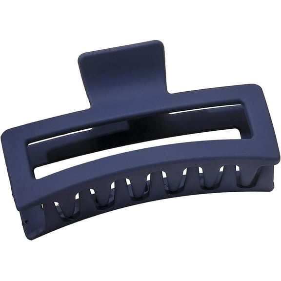 Non-slip Hair Accessory Women Clip Elegant Rectangle Clips Matte Plastic Hairpin Extra Large Claw for Thick Long Ladies Navy Blue