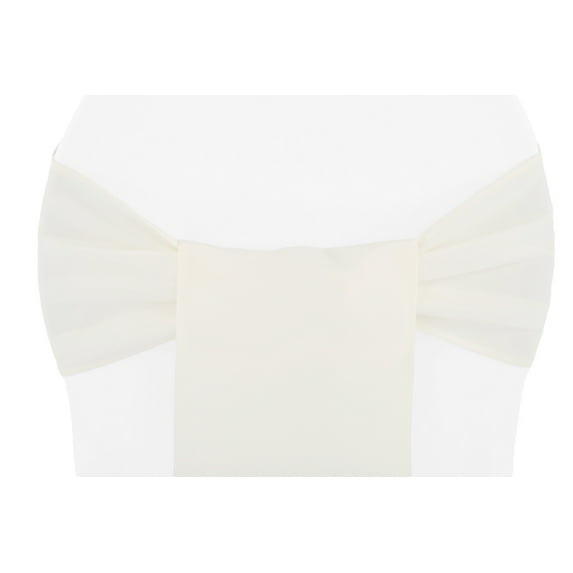 Polyester Chair Sash/Tie Approx. 7" W x 104" L Material: Polyester Weight: 125 grsm (grams per square meter) - Ivory, 1 Piece