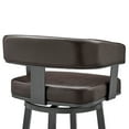 thumbnail image 6 of Armen Living Lorin30" Bar Height Swivel Bar Stool in Java Finish and Chocolate Faux Leather, 6 of 13