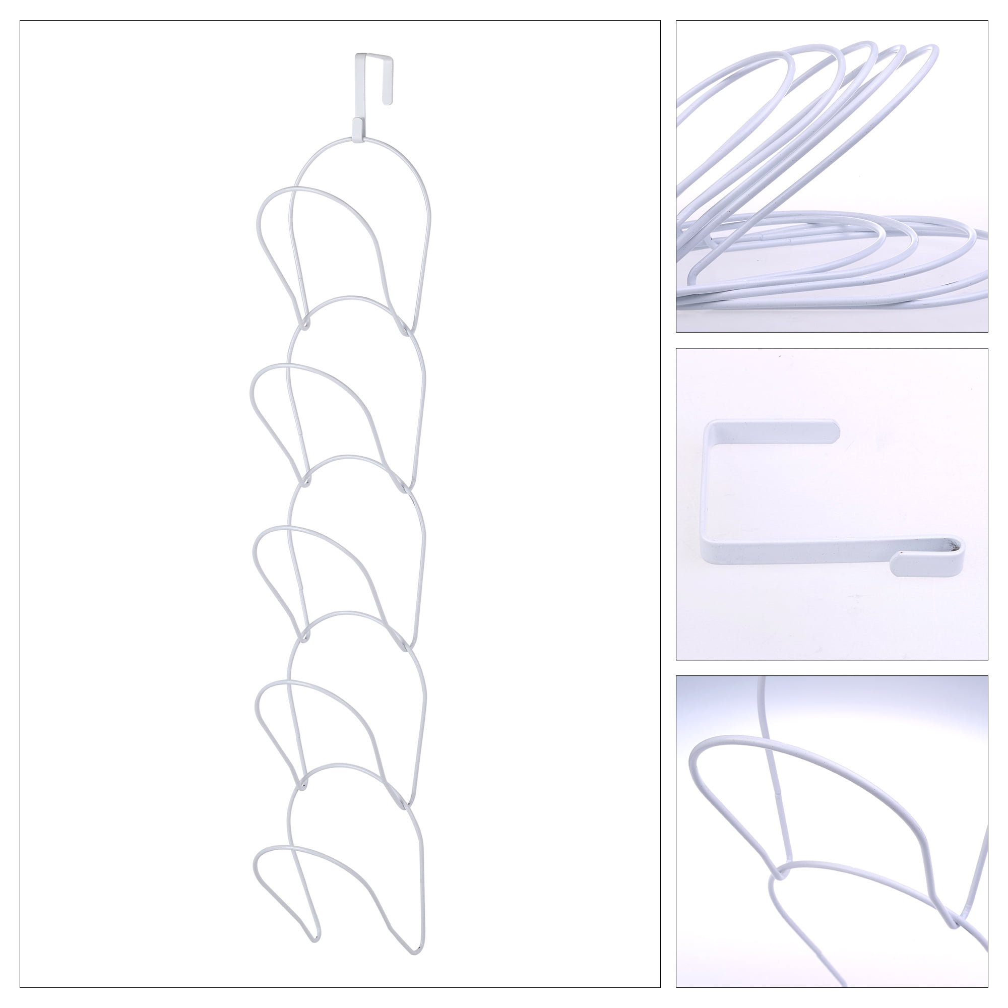 Unique Bargains Hat Rack 5 Pack Coat Hooks Display Storage Rack Wall Mounted Hanging White