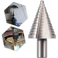 thumbnail image 1 of Brocas cónicas de taladro escalonado con mango redondo triangular de titanio, acero de alta velocidad, 13 escalones, taladro de perforación de placa de aluminio para carpintería con diamante, 1 of 5