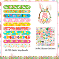 thumbnail image 4 of Easter Party Supplies, 90Pcs Easter Party Favors, 50 Easter Egg Stickers & 40 Easter Slap Bracelets, Spring Easter Stuffers & Easter Classroom Gifts for Kids Egg Hunt, 4 of 7