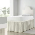 thumbnail image 2 of Dorm Bed Skirt - 100% Microfiber College Dorm Bed Skirt Ivory Solid, 36" Drop Twin XL Size, 2 of 5