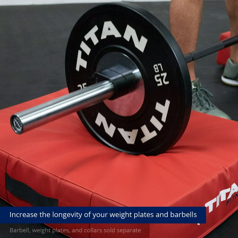 Titan Fitness Red Silencer Drop Pad Set Weightlifting Drop Pads 6in Crash Cushion Pads
