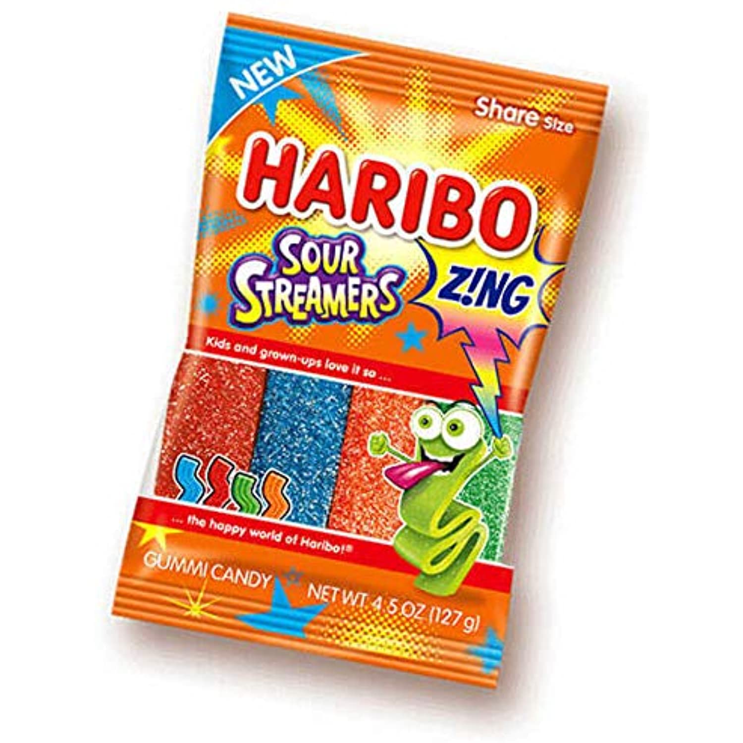 Haribo Gummi Candy, Sour Streamers, 4.5 Ounce