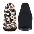 thumbnail image 4 of Renewold Black Daisy Brown Cow Print Car Seat Cover for Front Seat Set of 2, Breathable Front Seat Cover Protection Interior Accessories Universal Fit Most Cars, 4 of 7