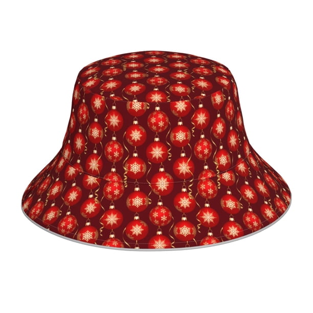 Balery Christmas Red Balls Sombreros para el sol para hombre y mujer, sombrero de pescador con UPF 50+