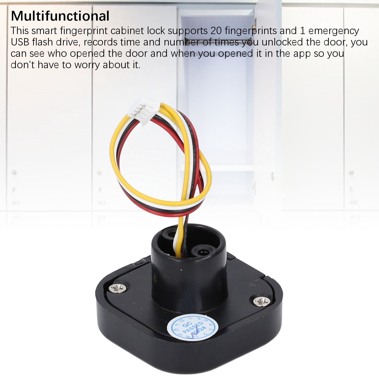 LAZIOEGR Semiconductor Fingerprint Cabinet Lock, Smart Biometric Drawer Lock For Home And Office Furniture, Keyless Entry Electronic Privacy File Cabinet Lock System (3.94 inches / 10.00 cm)