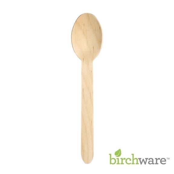 Birchware Compostable Wooden Disposable Spoons, 1000 Count