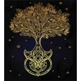 thumbnail image 3 of Tree of Life Duvet Cover Set, Romantic Plant Night with Stars in Sky Baroque Mystic Tribal, Decorative 2 Piece Bedding Set with 1 Pillow Shams, Twin Size, Dark Blue Yellow, by Ambesonne, 3 of 3