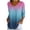 Blue-1, variant on Tqcoqu Women's V Neck Tunic Tops,3/4 Sleeve Gradient Print Casual Loose Daily Wear Tops,Blue-1 Women's S-XXL