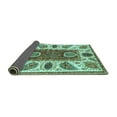 thumbnail image 2 of Ahgly Company Indoor Round Abstract Turquoise Blue Modern Area Rugs, 3' Round, 2 of 4