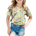 thumbnail image 6 of Staki Rabbit Short Sleeve Tops Easter Shirts for Toddler Girls Bunny T-Shirt Graphic Tees Kids Rabbit Tops Egg Easter Day Gift 1-9Y 10-13Y(Yellow,12-13 Years), 6 of 6