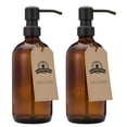 thumbnail image 5 of Jarmazing Products Amber Glass Jar Soap and Lotion Dispenser - 2 Pack - with Matte Black Pump - 16 oz, 5 of 5