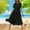 Black, variant on Women's Flower Solid Color Casual Short Sleeve Crewneck Dress Casual Flowy Tiered Maxi Beach Dress