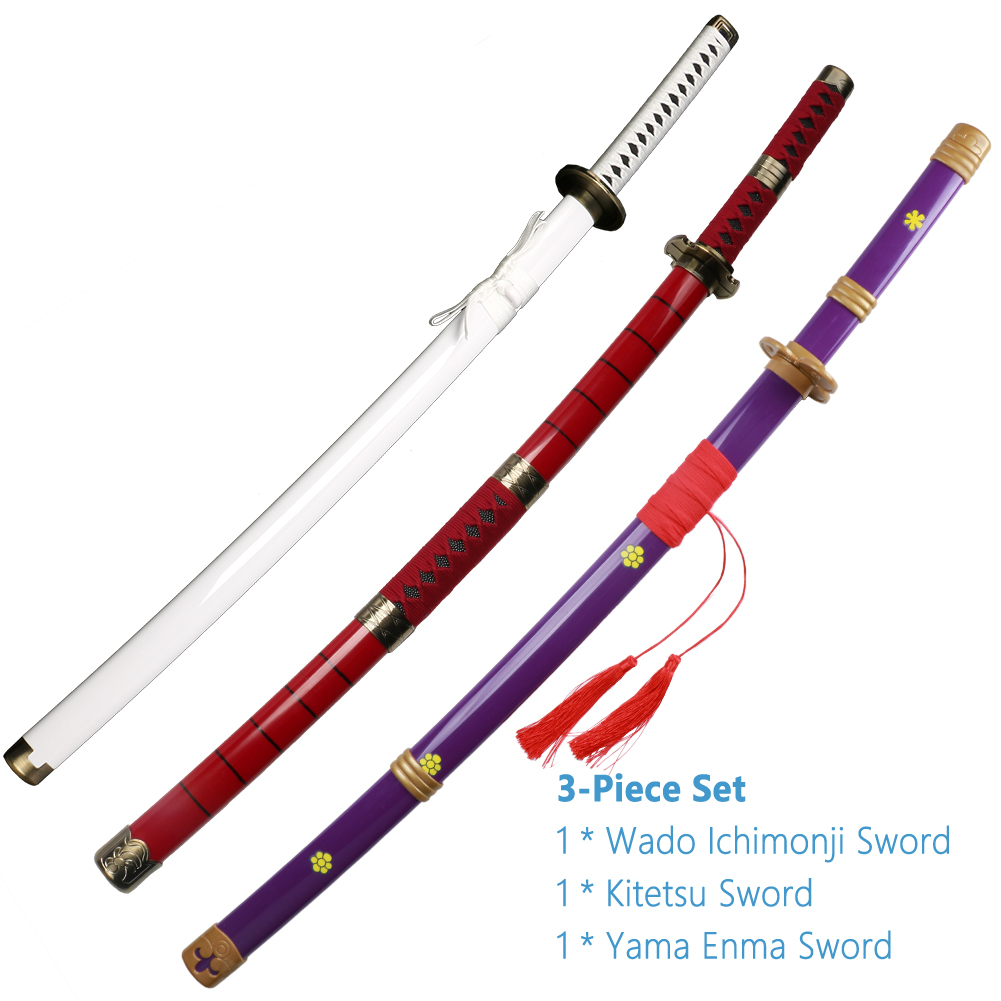 Elervino Bamboo Roronoa Zoro Sword with Belt Holder, 41 inches, Yama Enma/Wado Ichimonji/Kitetsu Sword, 3 in 1 - image 5 of 6