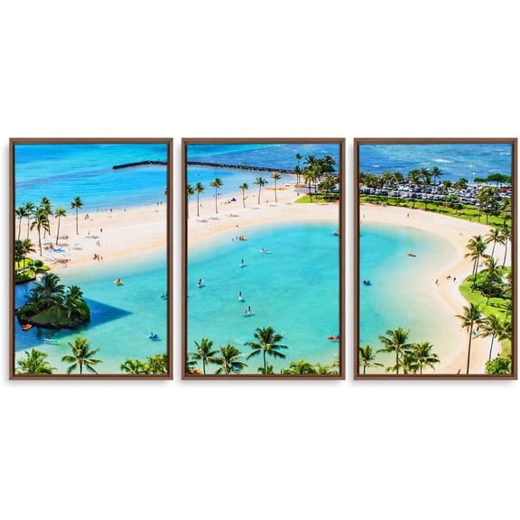 IDEA4WALL 3 Piece Canvas Wall Art Tropical Palm Trees Canvas Prints Framed Wall Art Decor