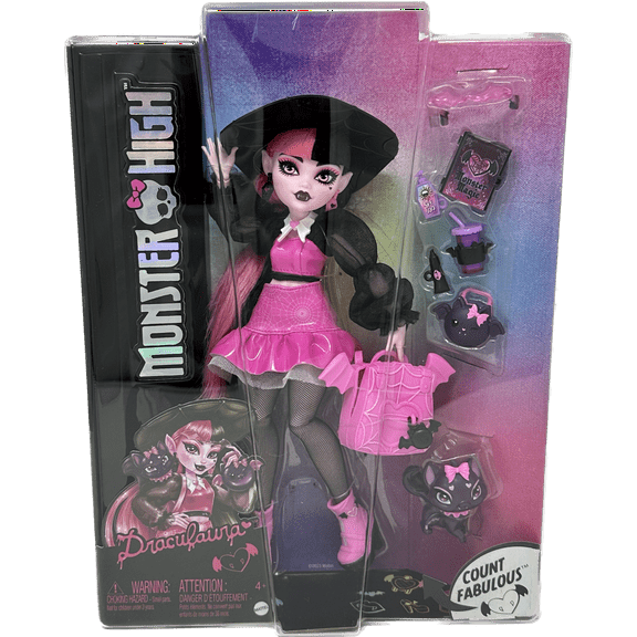 Monster High Draculaura Kids Doll with Bat Cat