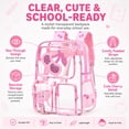 thumbnail image 4 of SANMADROLA Clear Backpack Cherry Heavy Duty Transparent Bookbag Teen Girlish Cute Bag Large Capacity See Through Backpacks Stadium Approved Daypack for Middle School College Sport/Travel, 4 of 10