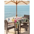 thumbnail image 2 of Outdoor Tablecloth with Umbrella Hole and Zipper, Tulips Spring Floral Square Table Cloth 60x60 Inch Waterproof Tablecloth, Pastoral Flowers Butterfly Rustic Picnic Table Cover for Patio Camping, 2 of 7