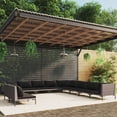 thumbnail image 1 of vidaXL 11 Piece Garden Lounge Set with Cushions Poly Rattan Dark Grey, 1 of 4