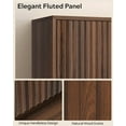 thumbnail image 3 of Fluted Wall Cabinet Set of 2, Wooden Bathroom Medicine Cabinet Storage with 2 Doors, Adjustable Shelf and Towels Bar, Modern Wall Mount Large Floating Cabinet for Kitchen Brown, 3 of 15