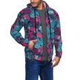 thumbnail image 3 of Zip Up Hoodies for Men - Blue Carnations Flowers Long Sleeve Comfrt Men'S Fashion Hoodies & Sweatshirts, Jackets for Men Hoodies Pullover Clothing Clothes with Pouch, 3 of 5