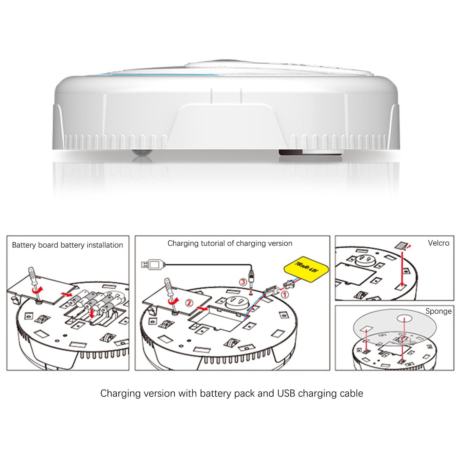 SPOORYYO Robot Vacuum Cleaner Toy Kids Holiday Gifts Auto Floor Cleaning Toy Play With Children And Pet Easy To Use Large Capacity Battery Low Noise
