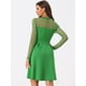 thumbnail image 3 of Vestido de fiesta de patinadora transparente con corazón transparente de malla para mujer Allegra K Verde L, 3 of 6