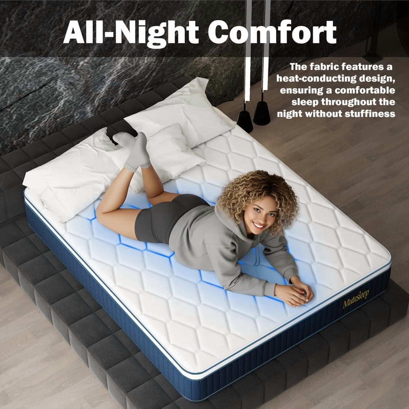 14 Inch Hybrid Mattress, Medium Firm, Twin Size, Tight Top, Advanced Pocket Coil System, Exceptional Edge Support