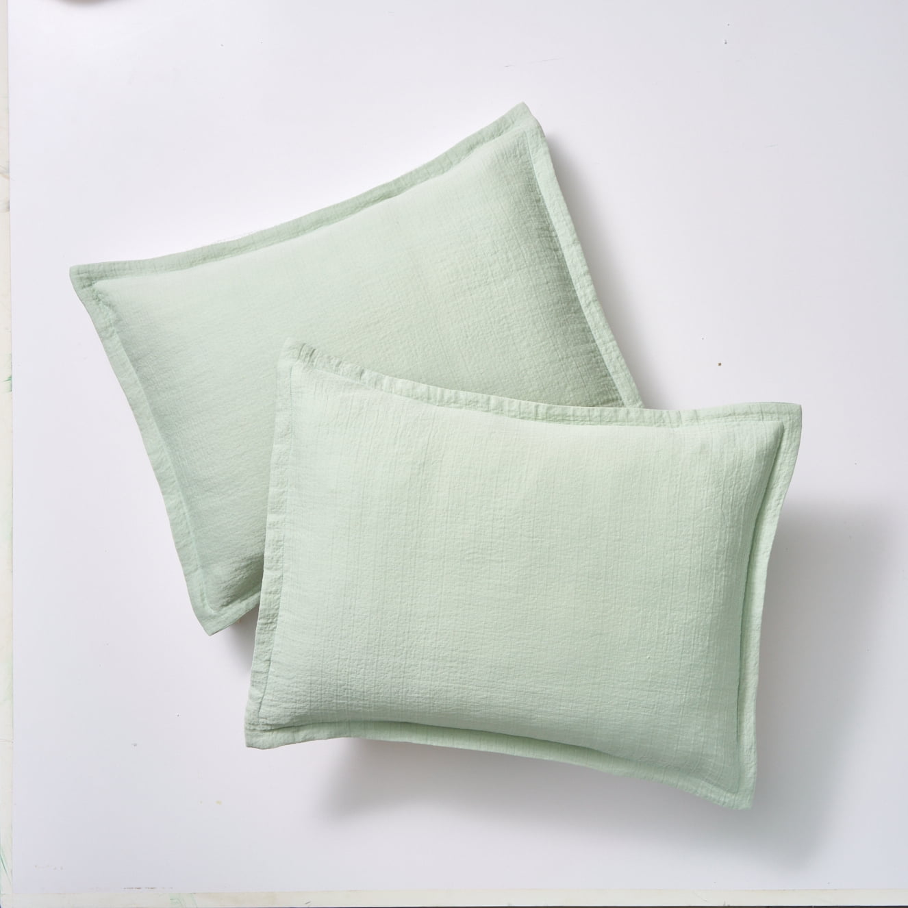 Better Homes & Gardens 3-Piece Sage Green Crinkled Gauze Duvet Set, Adult Full/Queen