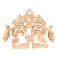 thumbnail image 1 of QJUHUNG 100 Wooden Building Blocks Educational Toys For Kids, 1 of 8