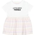 thumbnail image 3 of Inktastic Little Miss Trouble Girls Baby Dress, 3 of 5