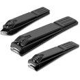 thumbnail image 1 of Nail Clippers Set Black Matte Stainless Steel Fingernail & Thick Toenail & Ingrown Nail Clippers, Perfect 3 pcs Nail Clippers Cutter for Men and Women, 1 of 5