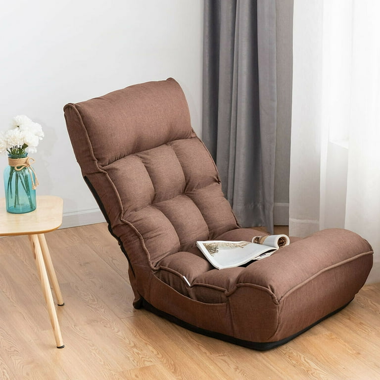 Gymax 4 Position Folding Lazy Sofa Floor Chair w Adjustable