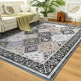 thumbnail image 2 of Jamfeel Boho Rugs for Living Room Floral Printed Area Rugs Soft Low Pile Carpet for Bedroom Kitchen Blue and Gray 6'x9', 2 of 7