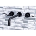 thumbnail image 2 of Kingston Brass KS8020DFL NuWave Two-Handle 3-Hole Wall Mount Roman Tub Faucet in Matte Black, 2 of 7