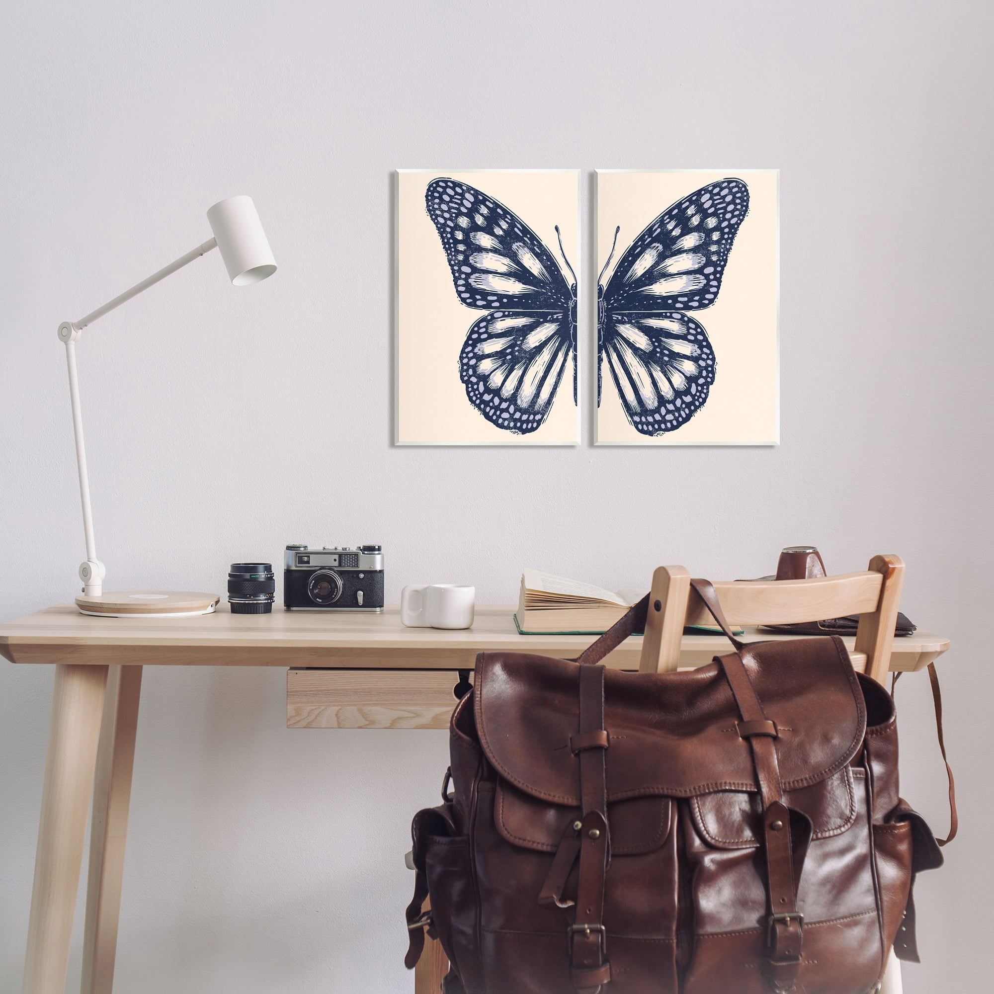 Stupell Industries Intricate Butterfly Wings Detail Bold Insect Drawing Graphic Art Unframed Art Print Wall Art, Set of 2, Design by Caroline Alfreds