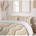thumbnail image 6 of Ambesonne Tan Duvet Cover Set, Wavy Lines Vertical Swirl, 2-Calking, Pale Brown Tan White, 6 of 7